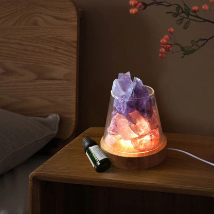 Raw Gemstone Essential Oil Diffuser with Ambient Light