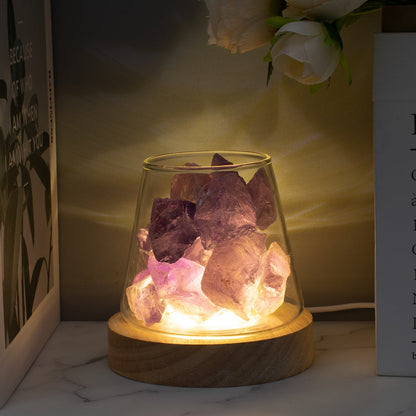 Raw Gemstone Essential Oil Diffuser with Ambient Light