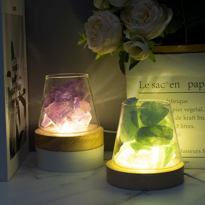 Raw Gemstone Essential Oil Diffuser with Ambient Light