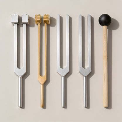 Evening Ritual Set: 4 tuning forks and mallet